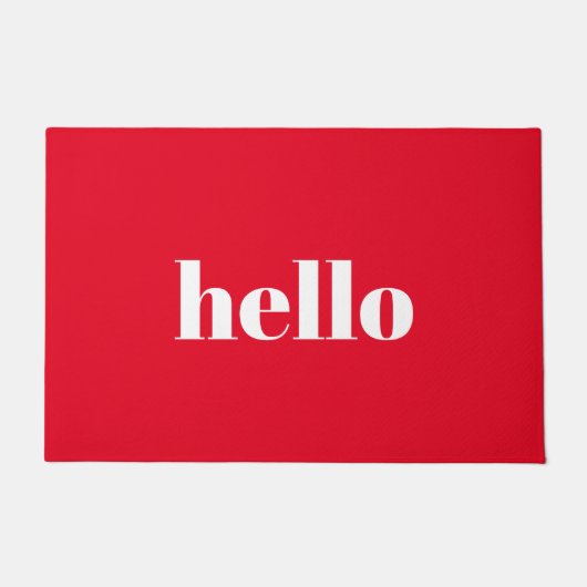 Hello Red Welcome Mat Fußmatte (Vorderseite)