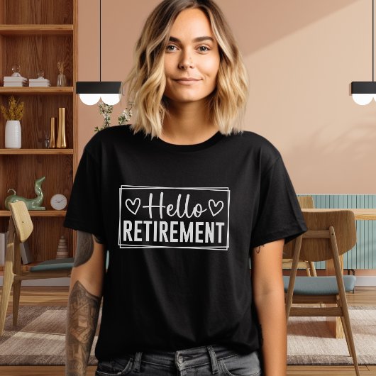 Hello Retirement for Women – Modern Typography Tri-Blend Shirt