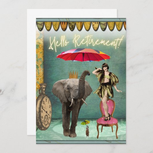 Hello Retirement Fun und Funky Flat Card (Vorne/Hinten)