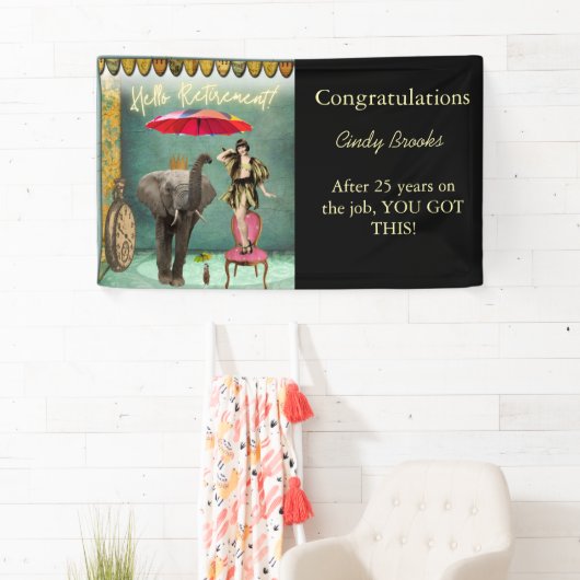Hello Retirement Fun und Funky Personalisiert Part Banner (Insitu)