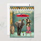 Hello Retirement Fun und Funky Postkarte (Vorne/Hinten)