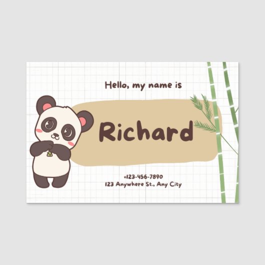Hello Richard Classic Name Tag Namensschild (Vorderseite)