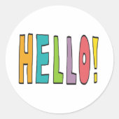 Hello! Runder Aufkleber (Vorderseite)
