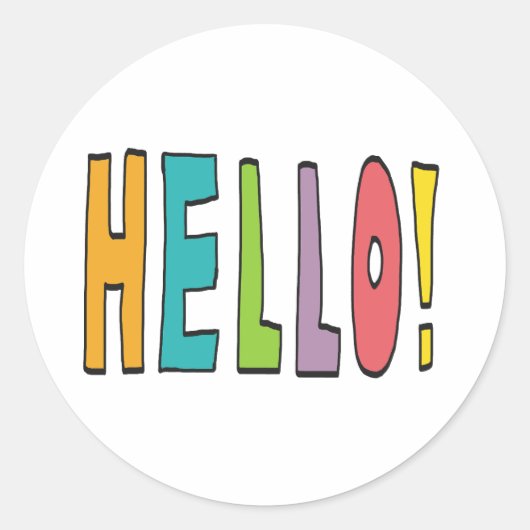Hello! Runder Aufkleber (Vorderseite)