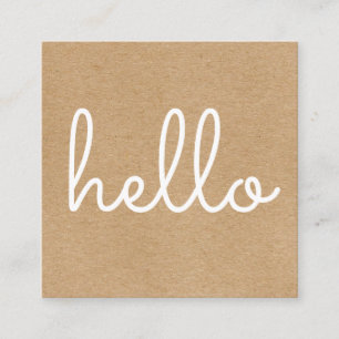 Hello Rustic Kraft Simple Modern Quadratische Visitenkarte