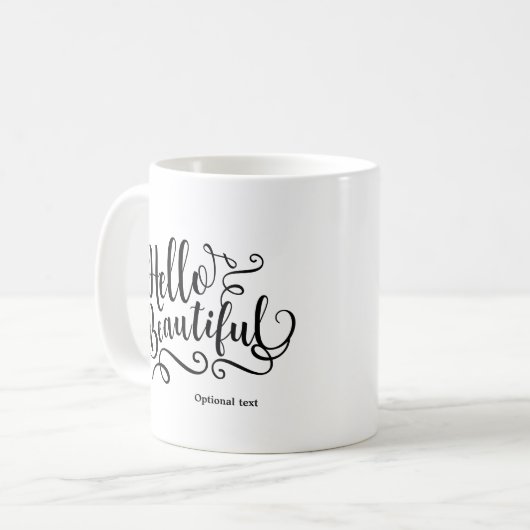 HELLO SCHÖNE Typografie Personalisiert Custom Kaffeetasse (Vorderseite Links)