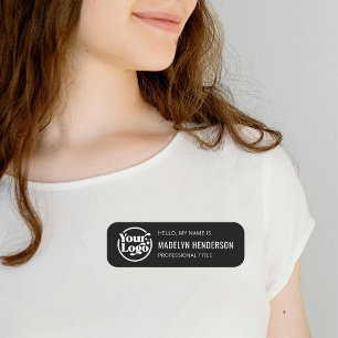 Hello Schwarz-weiß Company Logo Mitarbeiter Magnet Namensschild