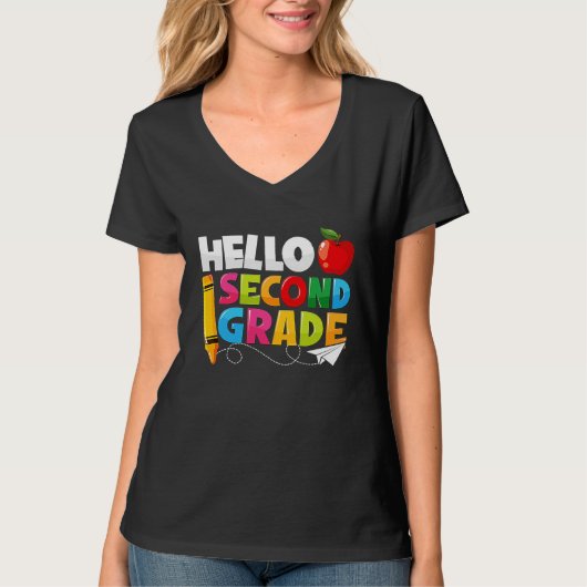 Hello Second Grade  2nd Grade Back To School Kids T-Shirt (Vorderseite)