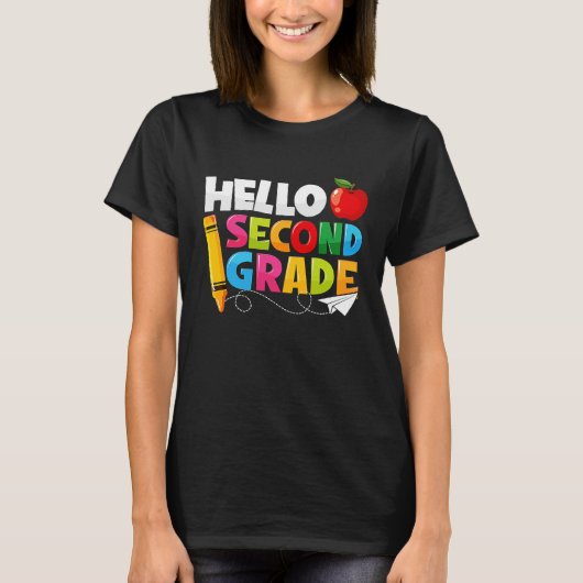 Hello Second Grade 2nd Grade Back To School Kids T-Shirt (Vorderseite)