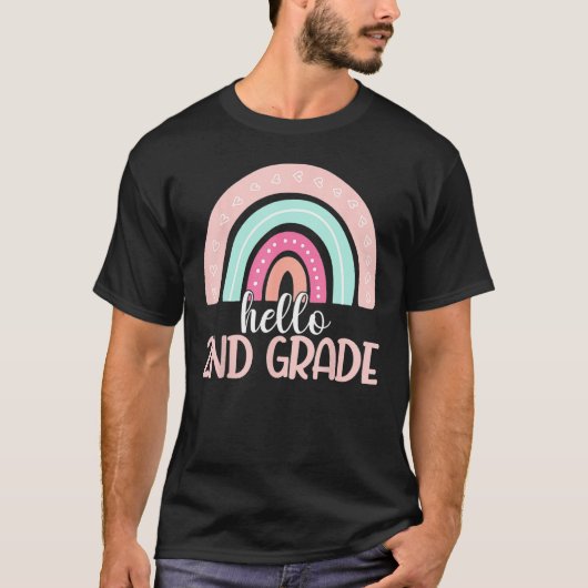 Hello Second Grade Back To School 2nd Grade Teache T-Shirt (Vorderseite)