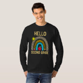 Hello Second Grade Boho Rainbow Leopard 100 Days O T-Shirt (Vorne ganz)