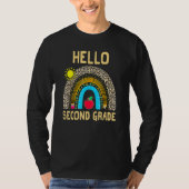 Hello Second Grade Boho Rainbow Leopard 100 Days O T-Shirt (Vorderseite)