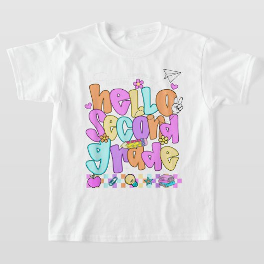 Hello Second Grade Coquette Bow Teacher Girl T-Shirt (Ablage )