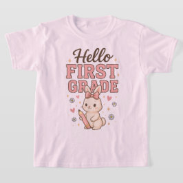 Hello Second Grade Coquette Bow Teacher Girl T-Shirt