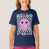 Hello Second Grade Coquette Bow Teacher Girl T-Shirt (Vorderseite)