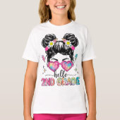 Hello Second Grade Coquette Bow Teacher Girl T-Shirt (Vorderseite)