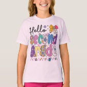 Hello Second Grade Coquette Bow Teacher Girl T-Shirt (Vorderseite)