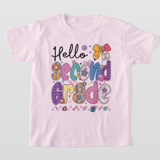 Hello Second Grade Coquette Bow Teacher Girl T-Shirt (Ablage )