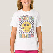 Hello Second Grade Coquette Bow Teacher Girl T-Shirt (Vorderseite)