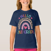 Hello Second Grade Coquette Bow Teacher Girl T-Shirt (Vorderseite)