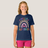 Hello Second Grade Coquette Bow Teacher Girl T-Shirt (Vorne ganz)