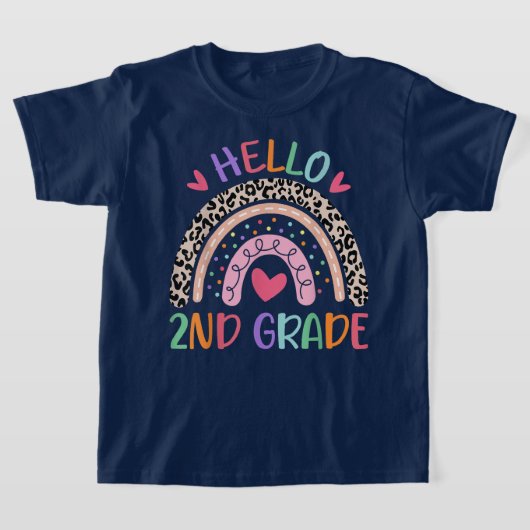 Hello Second Grade Coquette Bow Teacher Girl T-Shirt (Ablage )