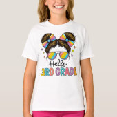 Hello Second Grade Coquette Bow Teacher Girl T-Shirt (Vorderseite)