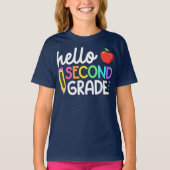 Hello Second Grade Coquette Bow Teacher Girl T-Shirt (Vorderseite)