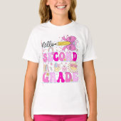Hello Second Grade Coquette Bow Teacher Girl T-Shirt (Vorderseite)
