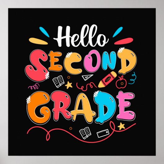 Hello Second Grade Doodle Poster (Vorne)