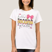 Hello Second Grade First Day Of School Coquette T-Shirt (Vorderseite)