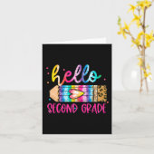 Hello Second Grade Leopard Gefärbte Krawatte Penci Karte (Gelbe Blume)