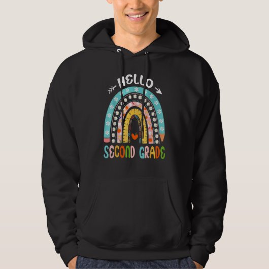 Hello Second Grade Rainbow Teacher Team 2nd Grade  Hoodie (Vorderseite)