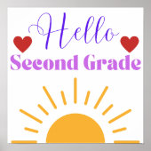 "Hello Second Grade" Sunshine Classroom Poster (Vorne)