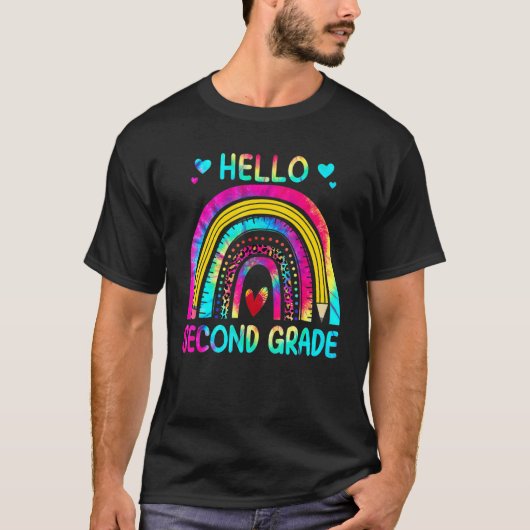 Hello Second Grade Team First Day Of School Tie Dy T-Shirt (Vorderseite)