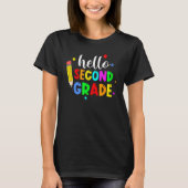 Hello Second Grade Welcome Back to School Teacher T-Shirt (Vorderseite)