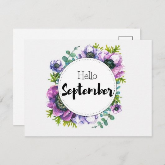 Hello September Postkarte (Vorne/Hinten)