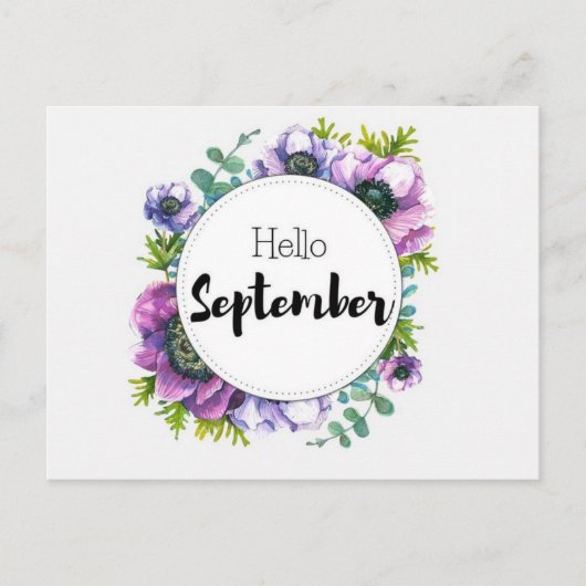 Hello September Postkarte (Vorderseite)