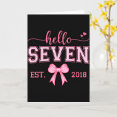 Hello Seven Est 2018 Coquette Bow 7th Birthday Gir Karte (Gelbe Blume)