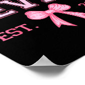 Hello Seven Est 2018 Coquette Bow 7th Birthday Gir Poster (Ecke)