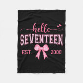 Hello Seventeen Est 2008 Coquette Bow 17th Birthda Fleecedecke (Vorderseite)