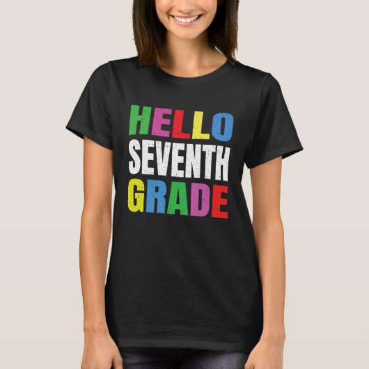 Hello Seventh Grade 7th Grade Gifts Back to School T-Shirt (Vorderseite)