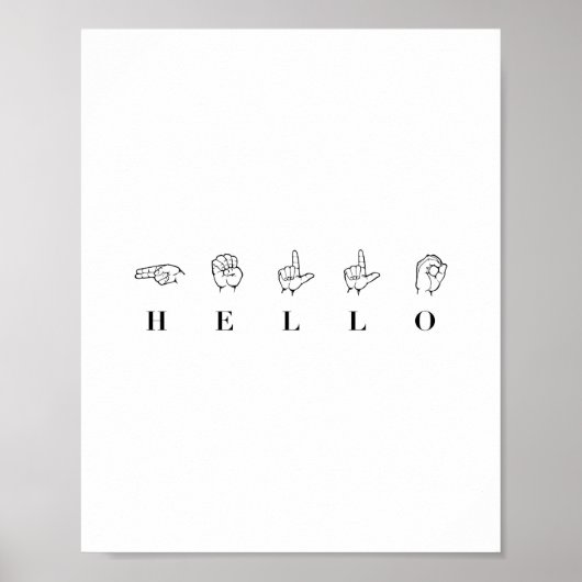 Hello Sign Language Poster (Vorne)