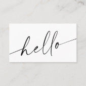 Hello Signature Minimalistisch Black & White Visitenkarte (Vorderseite)