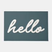 Hello Simple Minimalistisch Script Letters Aquamar Fußmatte (Vorderseite)