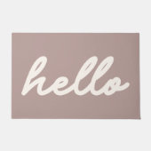 Hello Simple Minimalistisch Script Letters Mauve Fußmatte (Vorderseite)