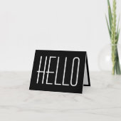 Hello Simple Minimalistisch Typografy Black & Whit Karte (Vorderseite)