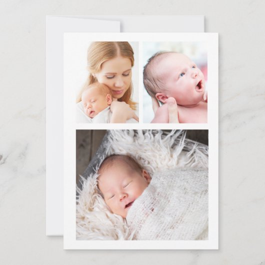 Hello Simple Modern Foto Geburtserklärung Ankündigung (Rückseite)