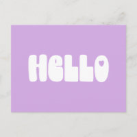 Hello Simple Retro Typografy Gruß in Lilac