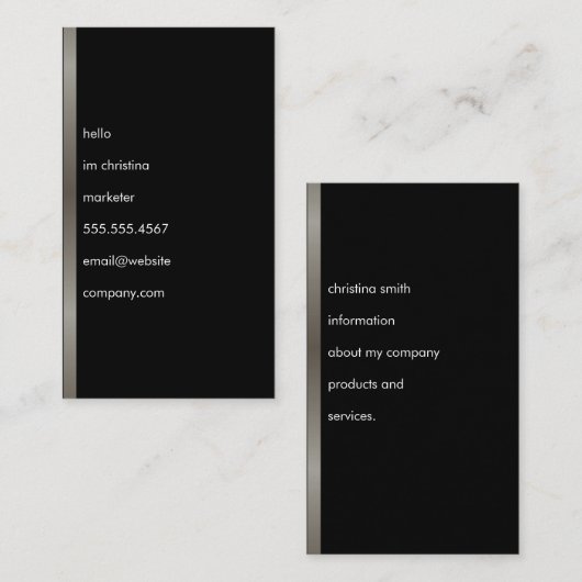 Hello Simple Text Imitats Metallic Trim Visitenkarte (Vorne/Hinten)